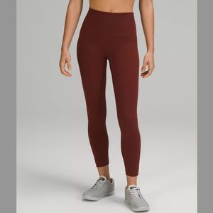 Lululemon Wunder Under High-Rise Leggings in Red Merlot (Size 4, 28")